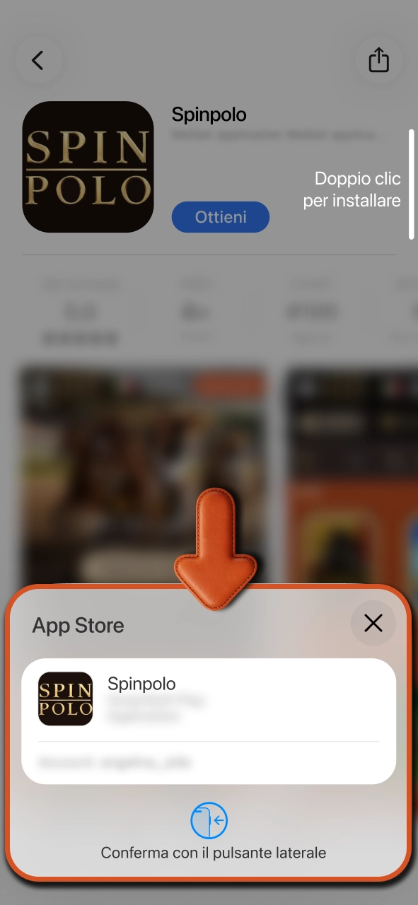 Autentica il download Spinpolo con Face ID Touch ID o password Apple in totale sicurezza.