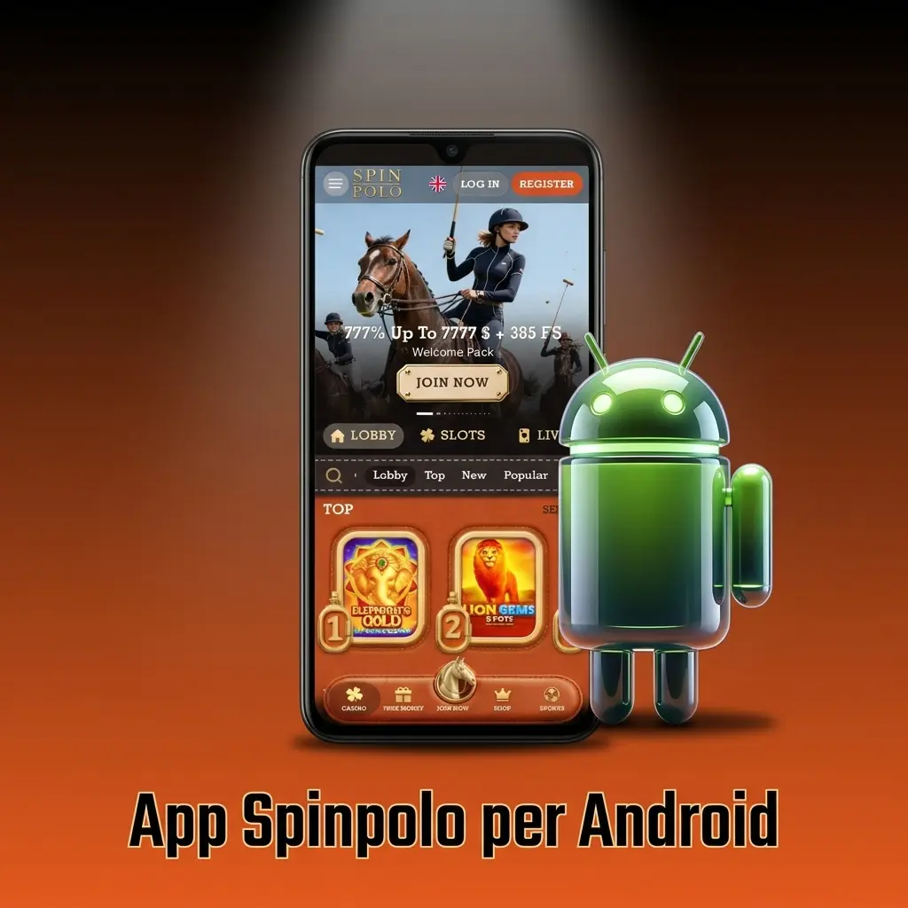 App Spinpolo per Android su smartphone per scommesse e giochi da casinò ovunque