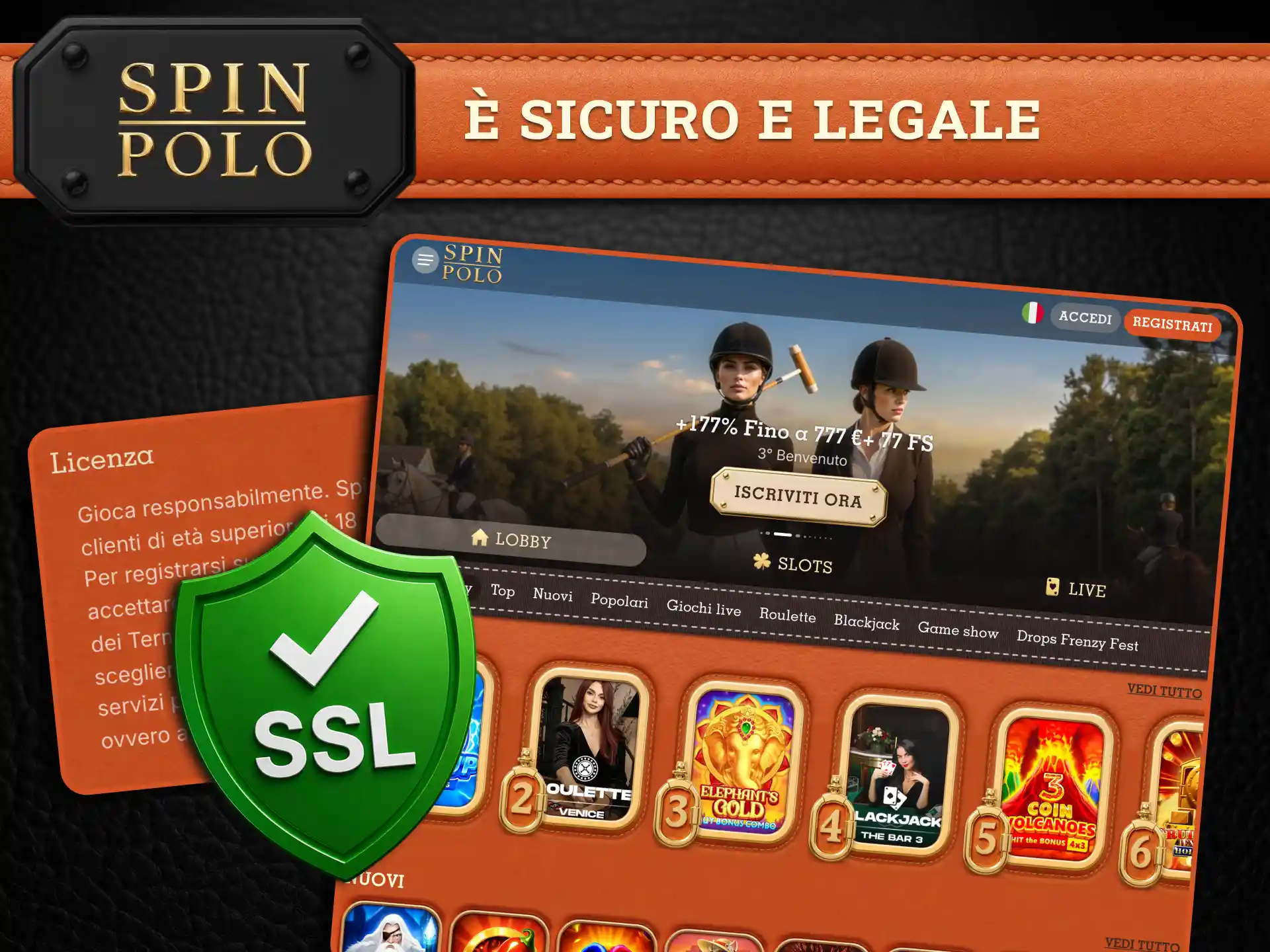 Spinpolo utilizza sistemi sicuri e crittografia SSL per proteggere transazioni e informazioni degli utenti.