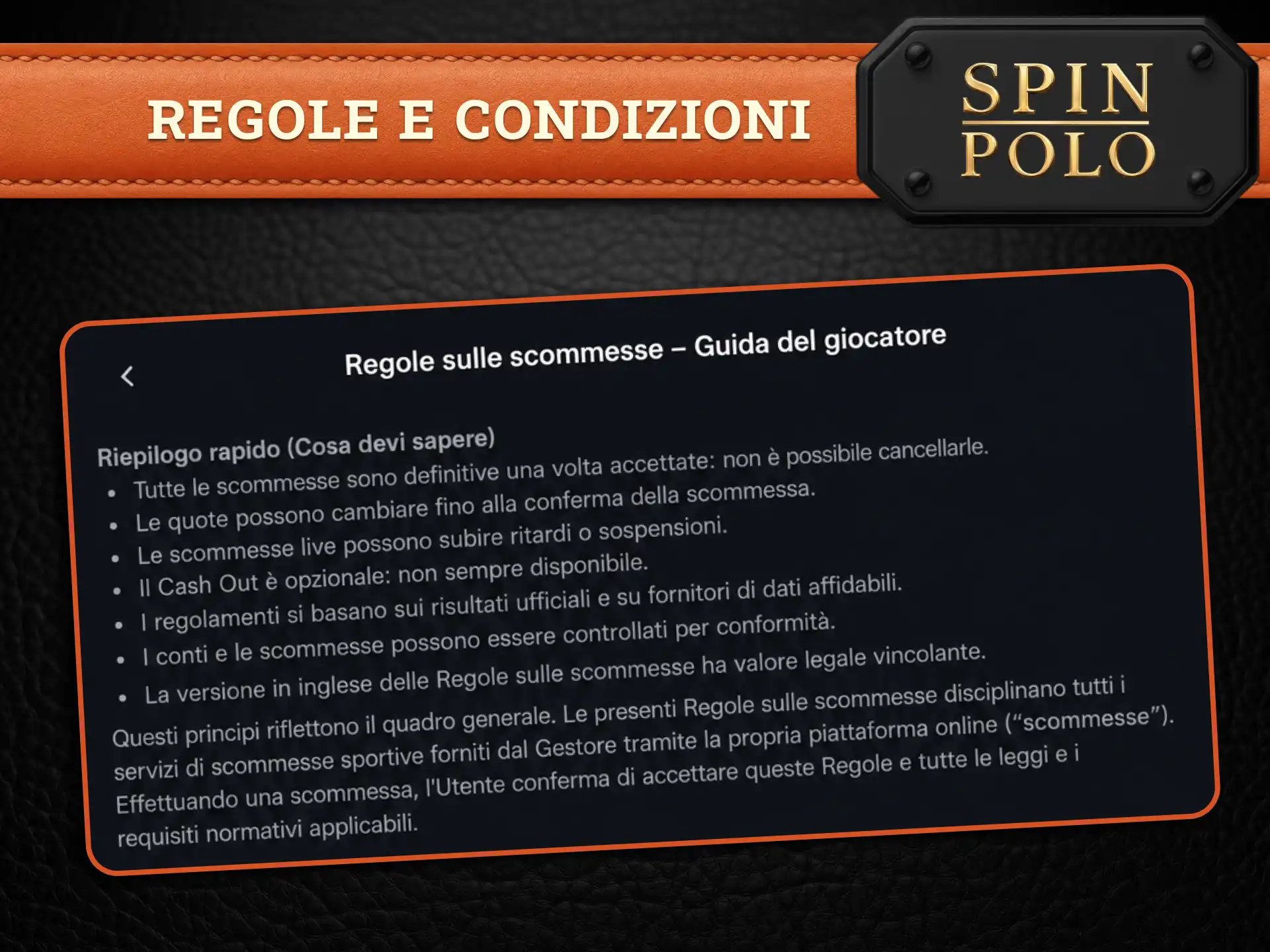 Consulta le regole Spinpolo e gioca in sicurezza rispettando termini chiari e condizioni trasparenti.
