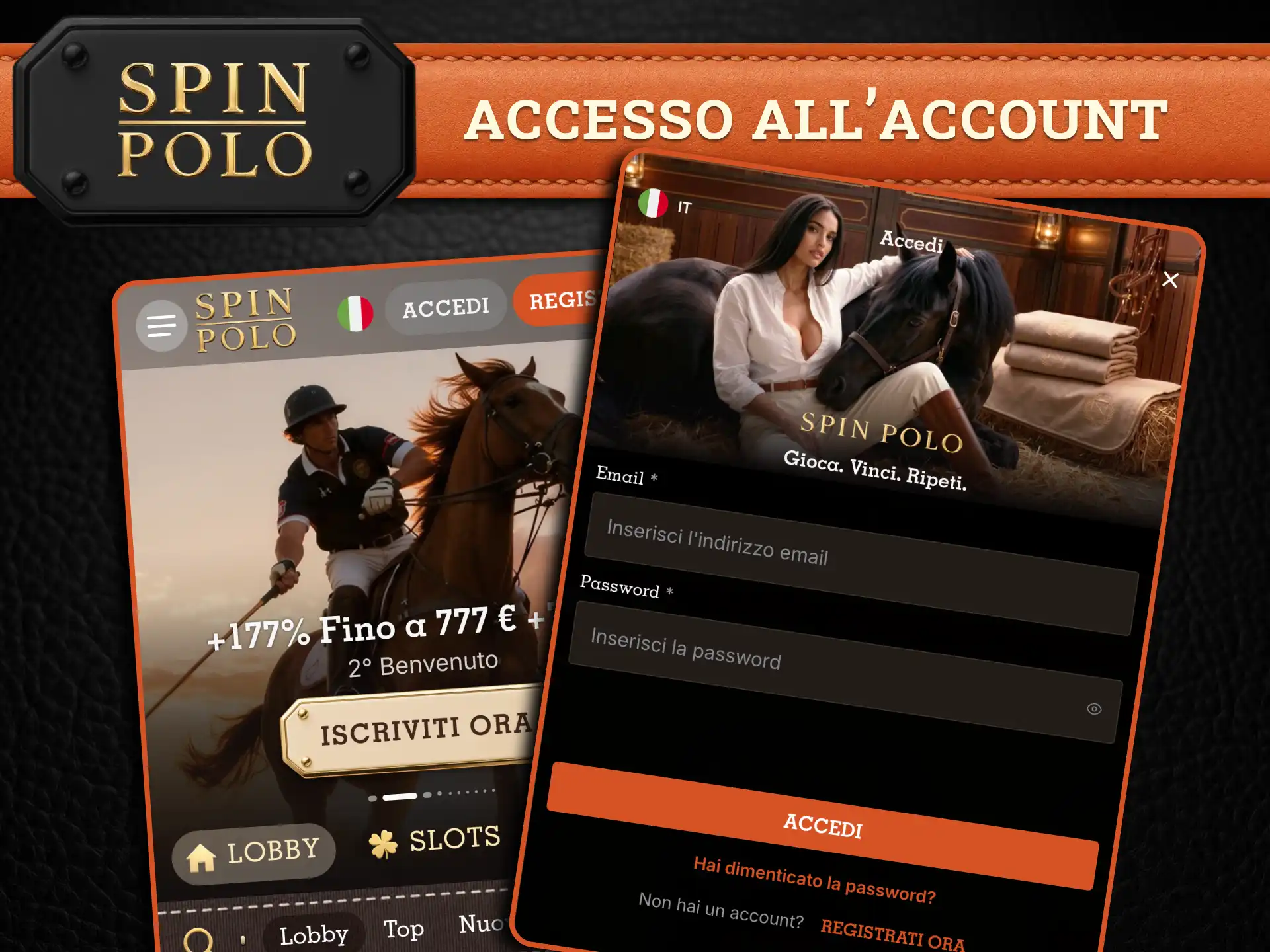 Apri Spinpolo e accedi rapidamente alla tua dashboard personale.
