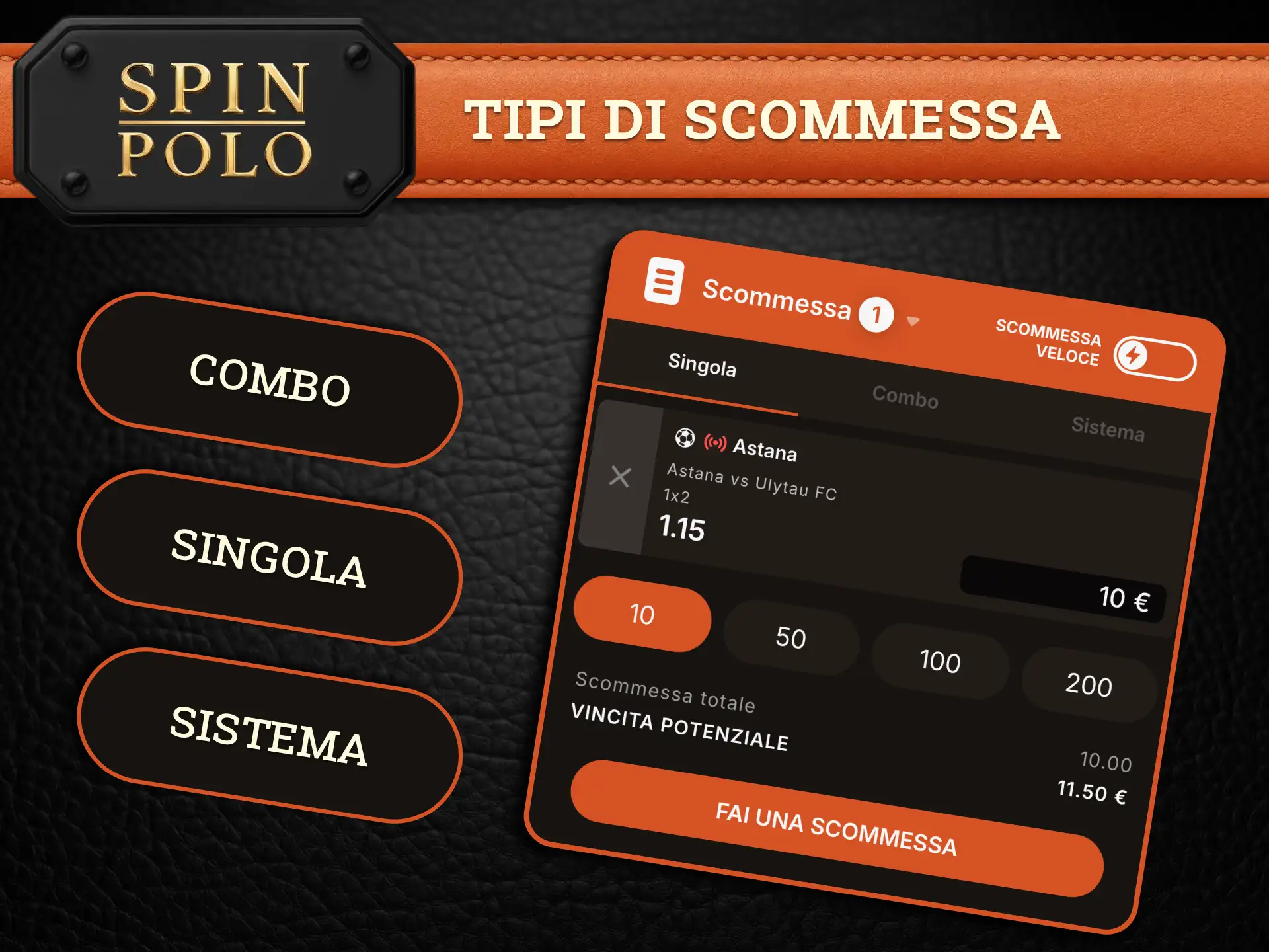 Scegli i tipi di scommessa Spinpolo e crea strategie personalizzate con maggiori possibilità di vincita.